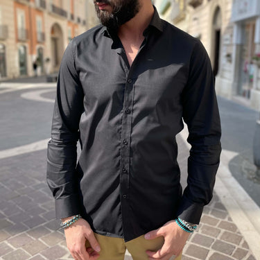 Camicia nera slim fit - FLAG STORE